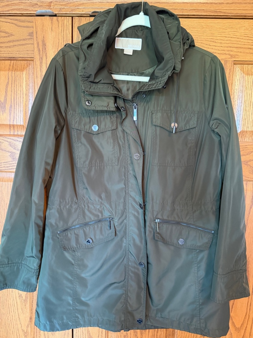 MICHAEL Michael Kors Olive Hooded Trench Coat